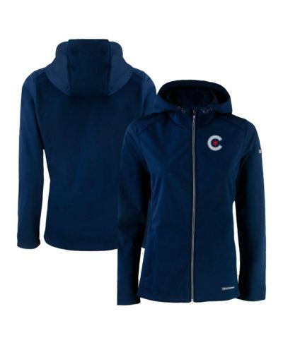 Женская ветровка Cutter & Buck Chicago Cubs City Connect Evoke Eco Softshell Full-Zip Hoodie Jacket в цвете Navy