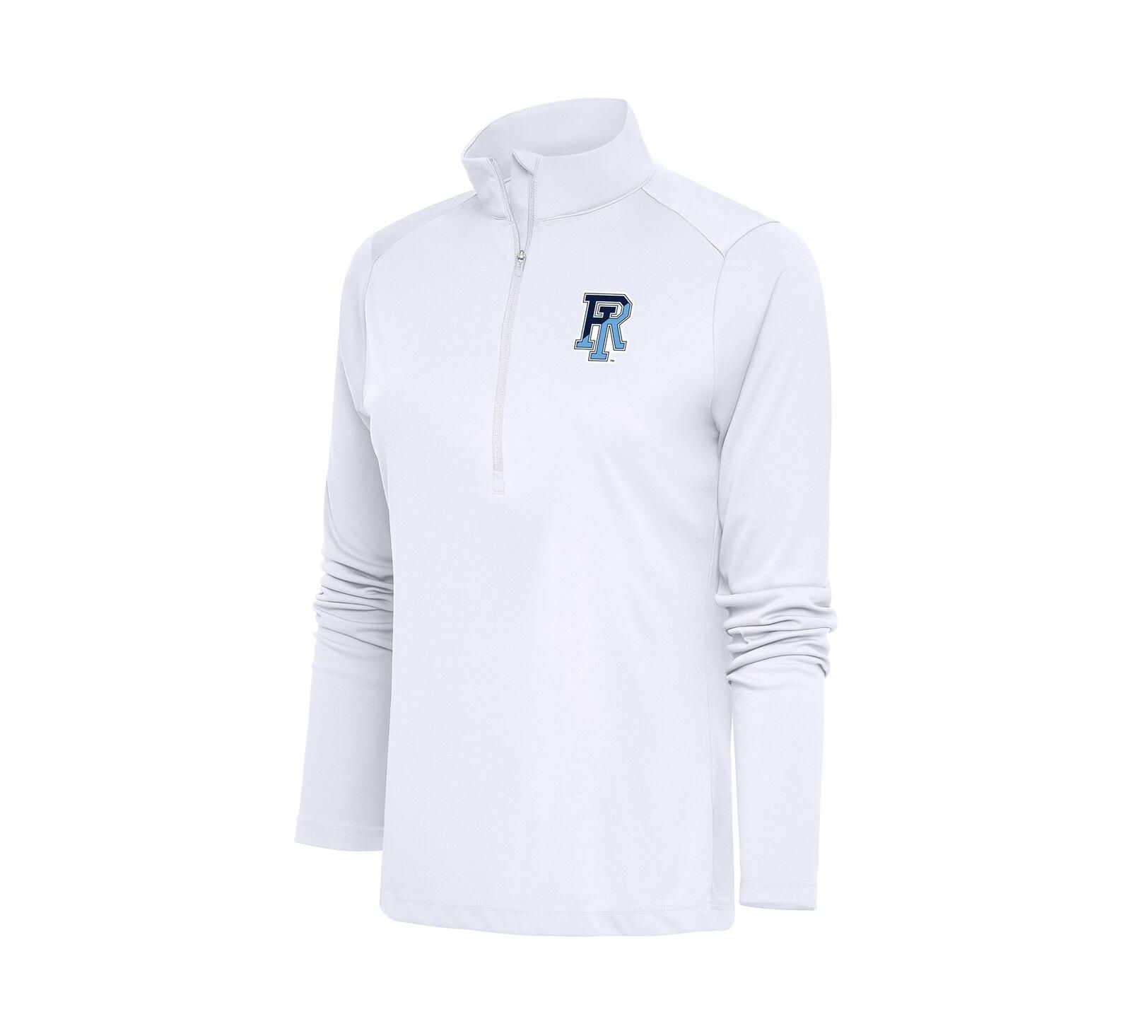 Antigua Women's White Rhode Island Rams Tribute Half-Zip Pullover Sweatshirt