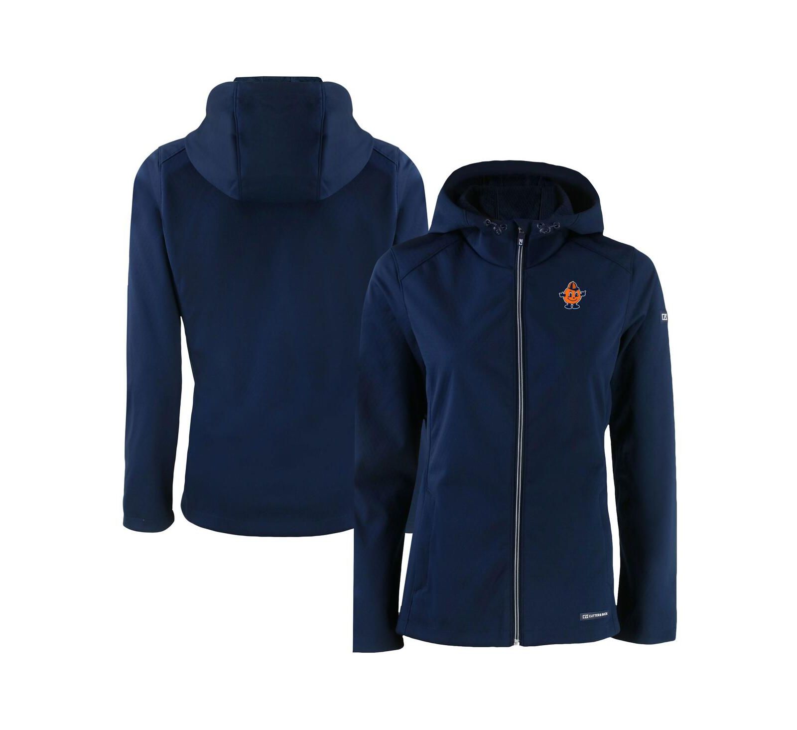 Куртка Cutter & Buck Women's Navy Syracuse Orange Evoke Eco Softshell с капюшоном и молнией