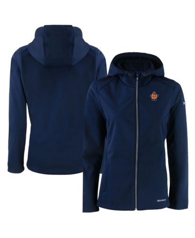 Cutter & Buck Women's Navy Syracuse Orange Evoke Eco Softshell Full-Zip Hooded Jacket