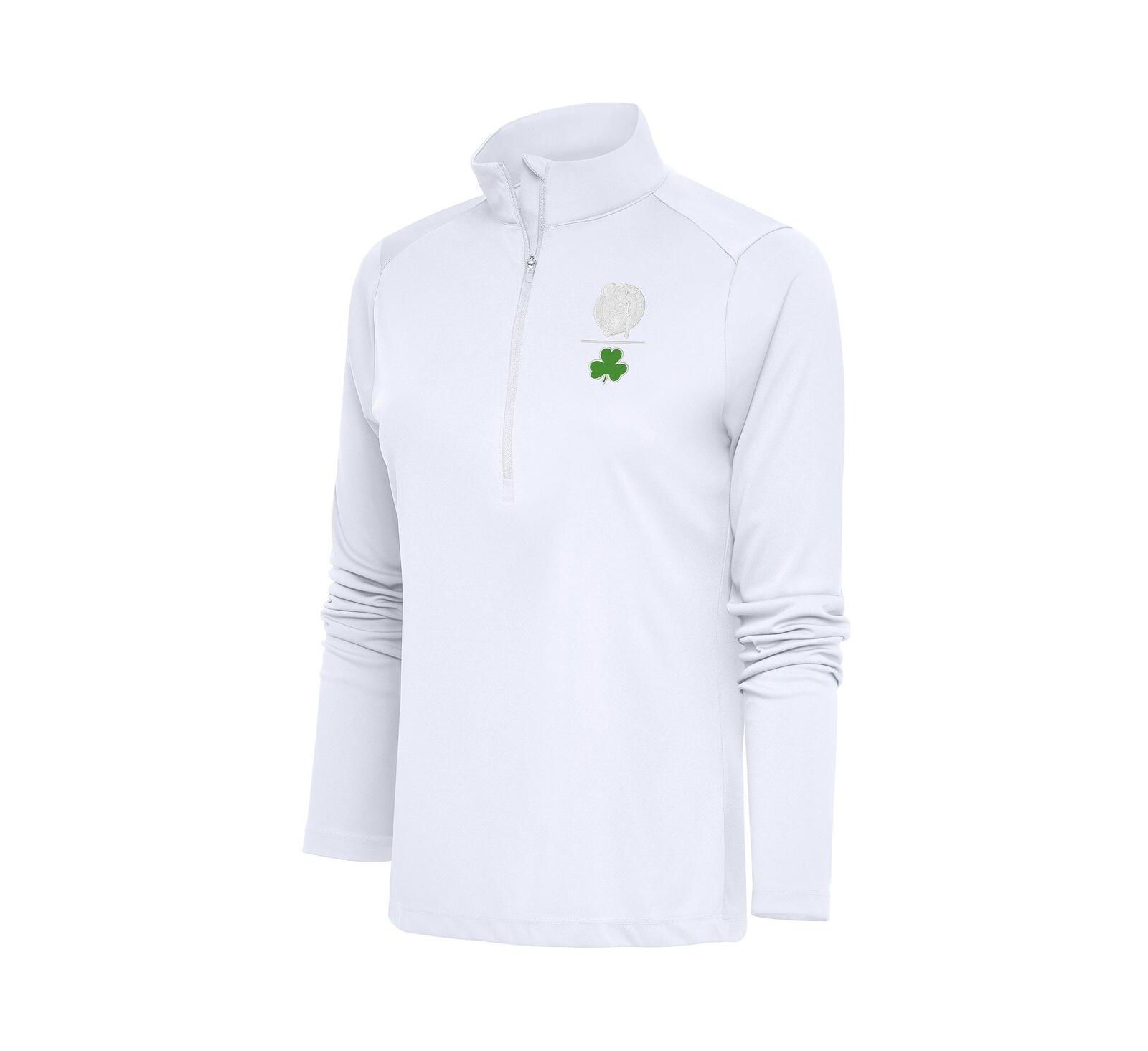 Женский пуловер Antigua Boston Celtics Shamrock Tribute, белый, на молнии