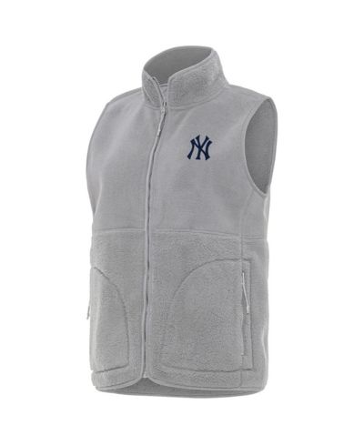 Женский жилет Antigua Gray New York Yankees Nostalgic Full-Zip