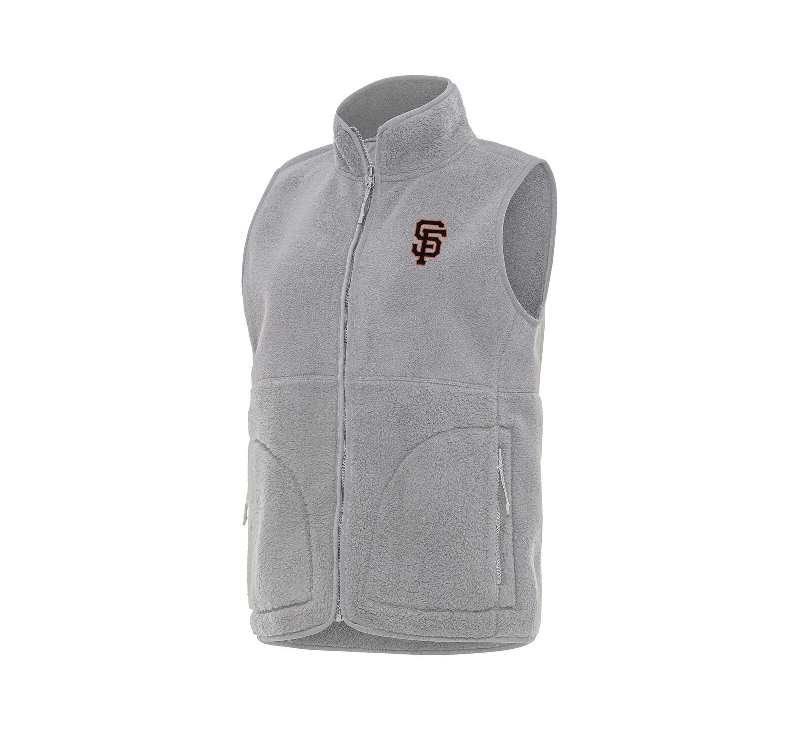 Antigua Women's Gray San Francisco Giants Nostalgic Full-Zip Vest