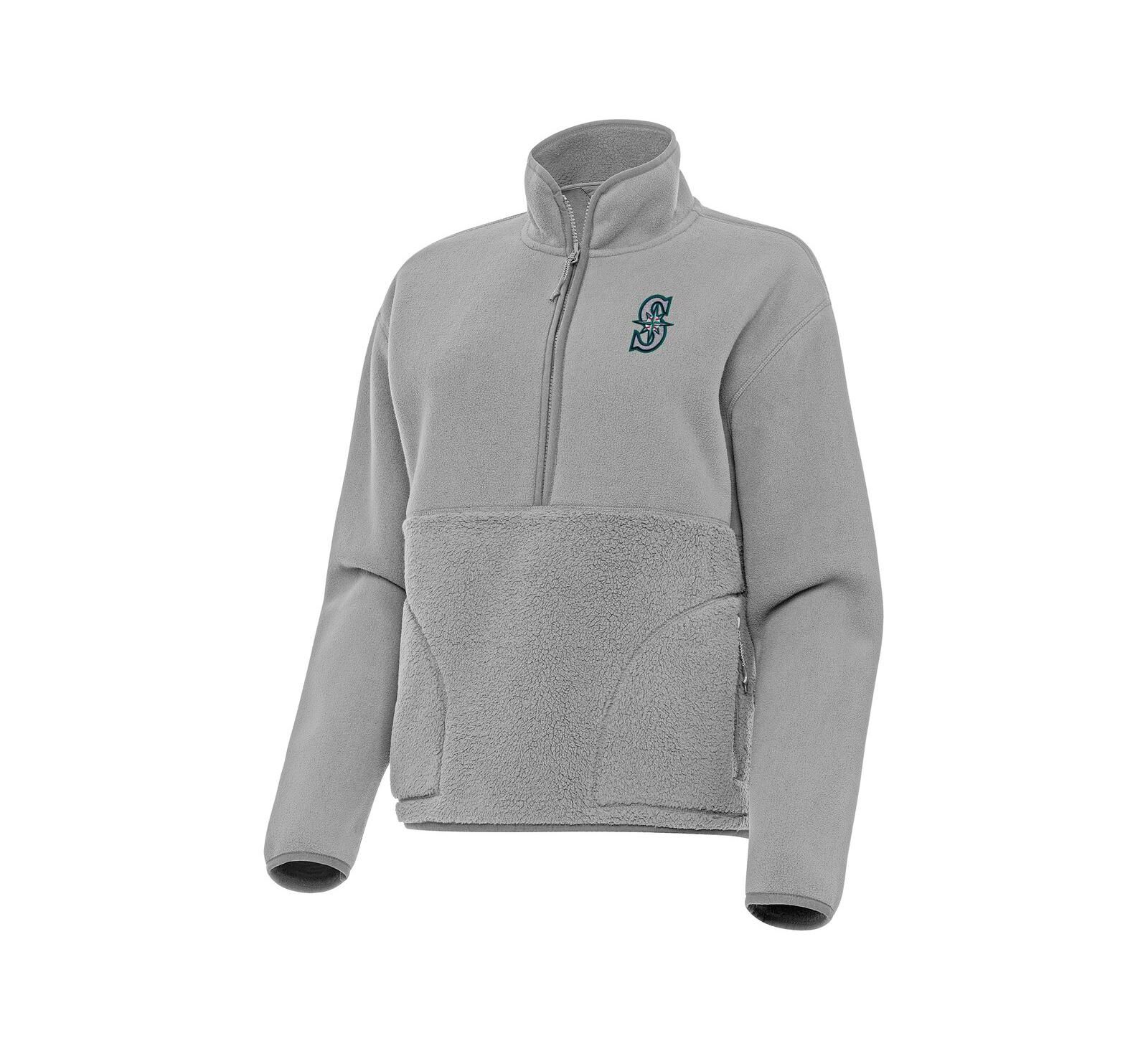 Женская толстовка Antigua Seattle Mariners Figure Half-Zip, серая