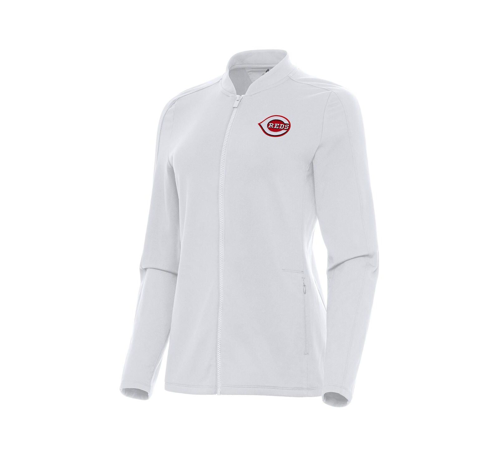 Antigua женский белый зип-жакет Cincinnati Reds Continual Full-Zip