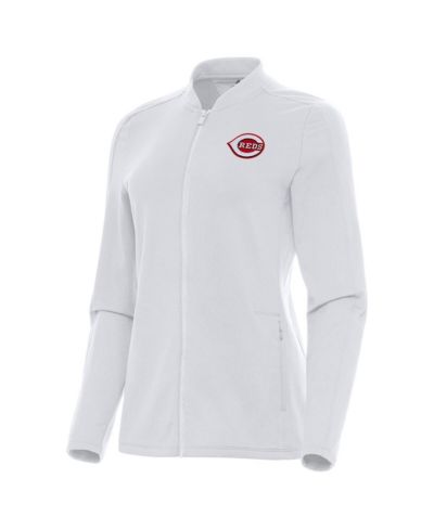 Antigua женский белый зип-жакет Cincinnati Reds Continual Full-Zip