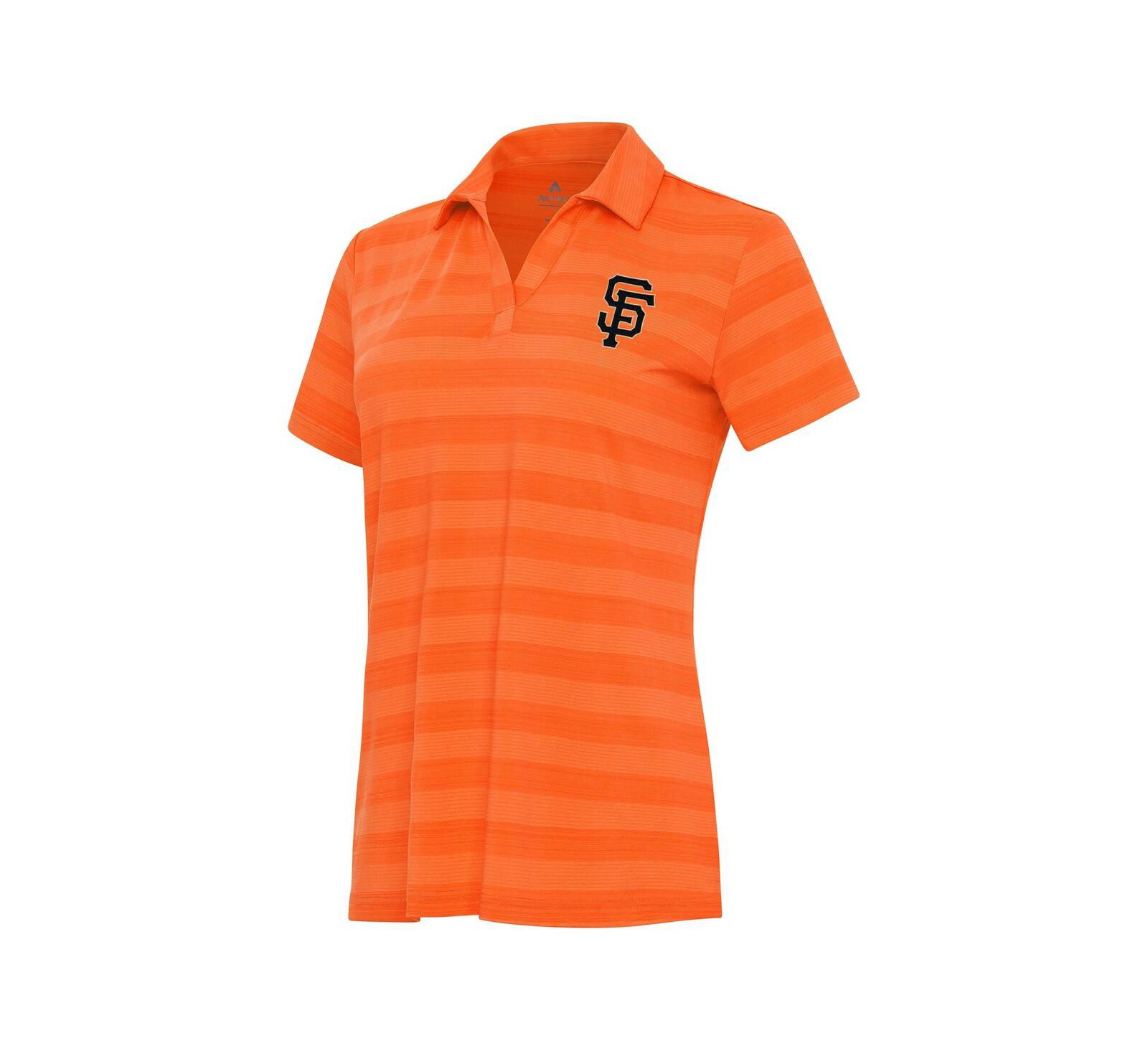 Женская поло-рубашка Antigua Orange San Francisco Giants Patch Tunnel