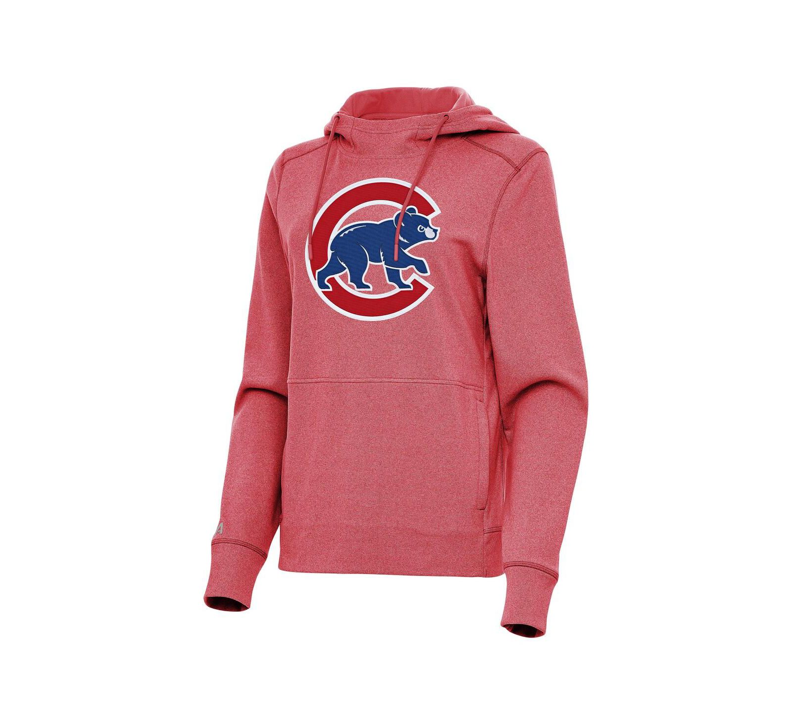 Женское худи Antigua Chicago Cubs Justice, цвет heather red