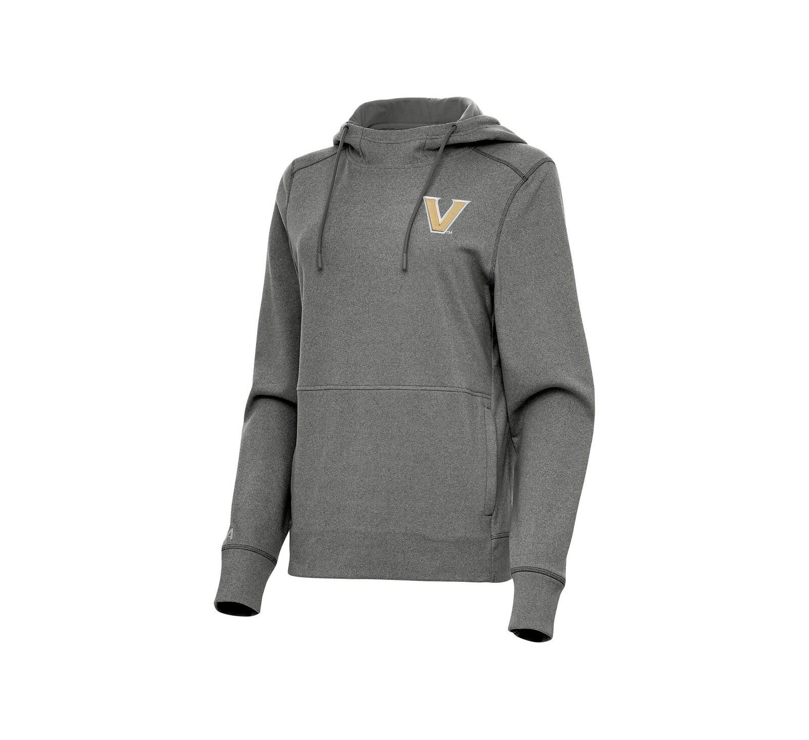 Женское худи Antigua Heather Black Vanderbilt Commodores Justice Pullover