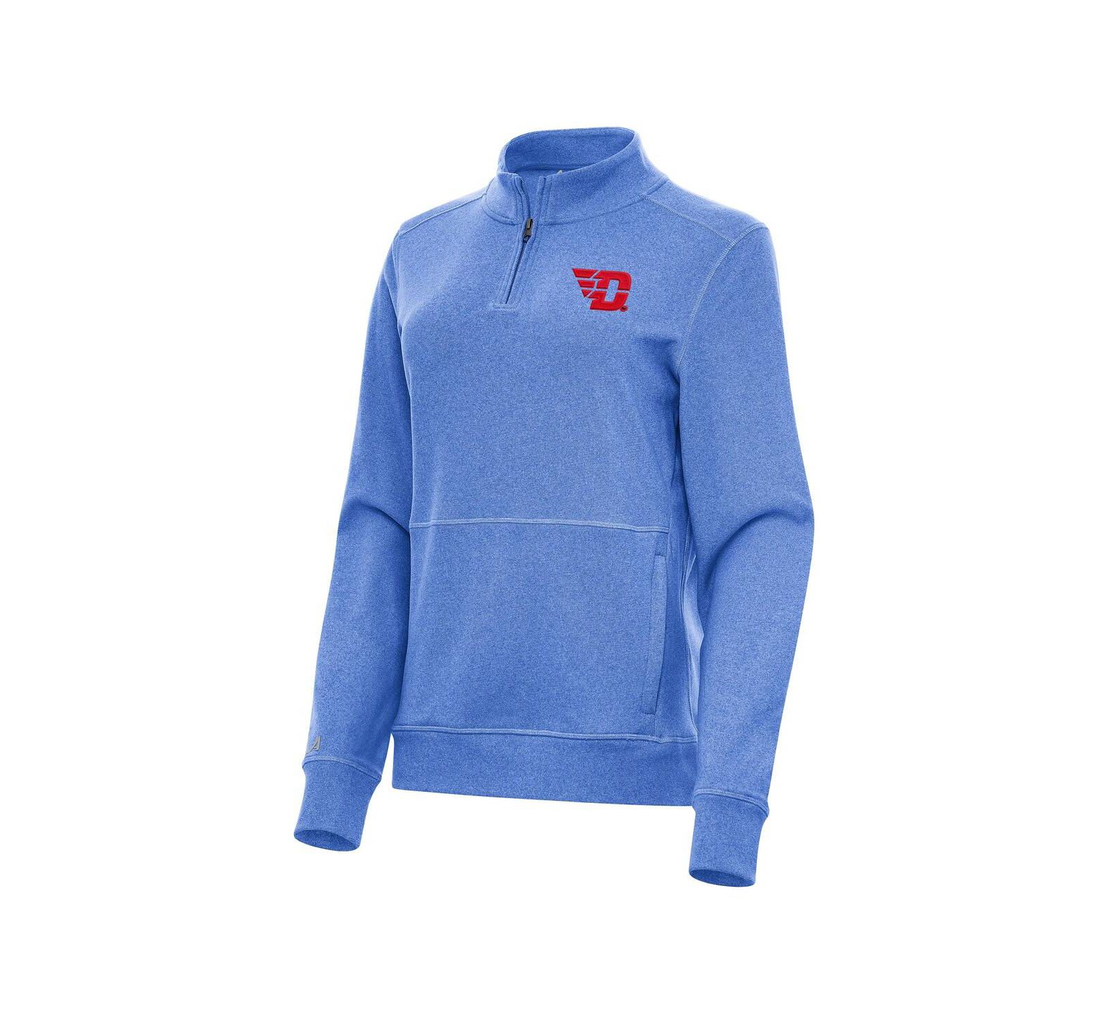 Женский флисовый свитшот Antigua Heather Royal Dayton Flyers Crush Quarter-Zip