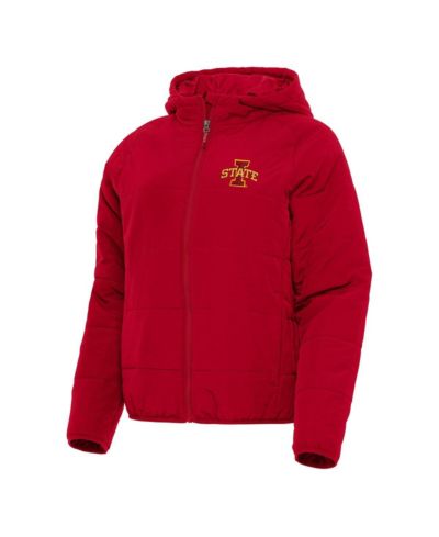 Antigua Женский Cardinal Iowa State Cyclones Universe Full-Zip Puffer Jacket