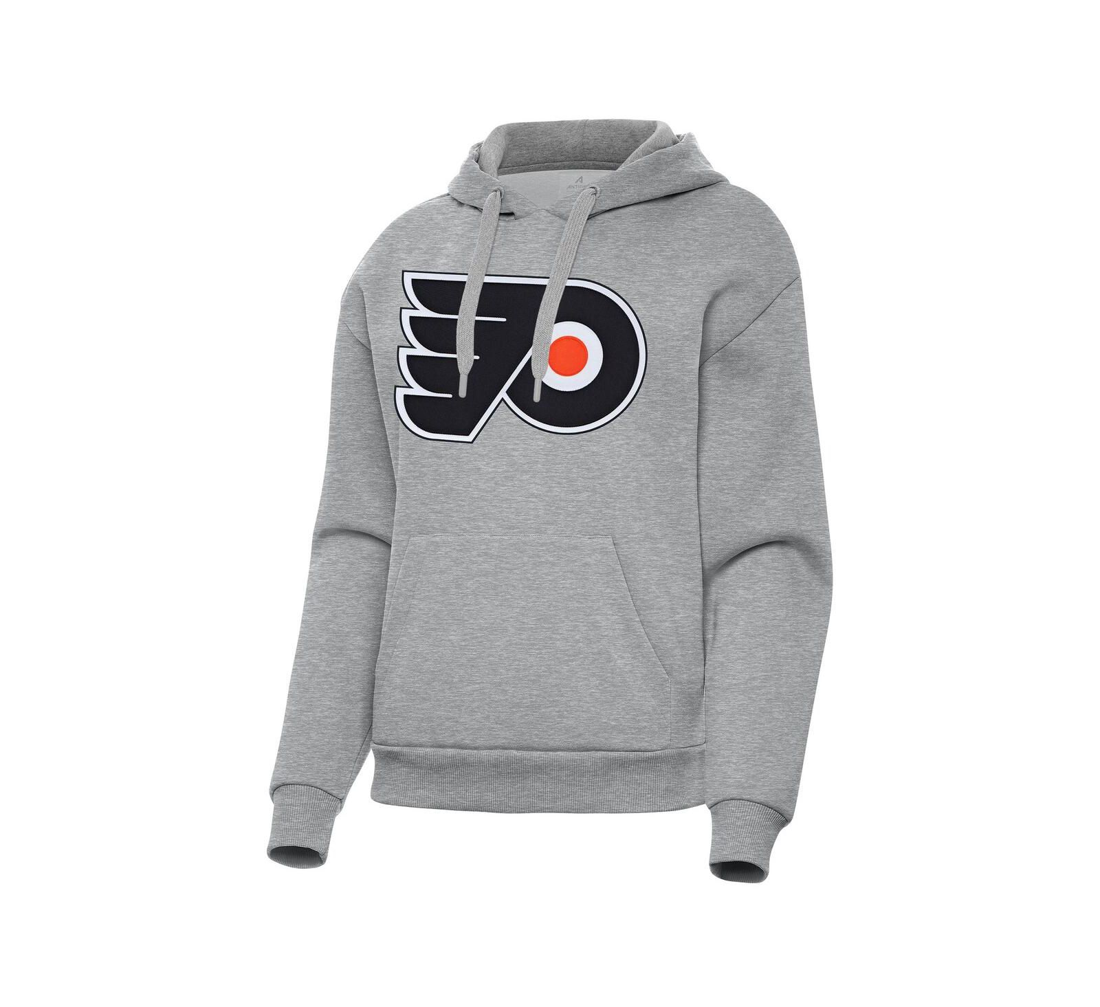 Женский худи Antigua Heather Gray Philadelphia Flyers Victory Pullover