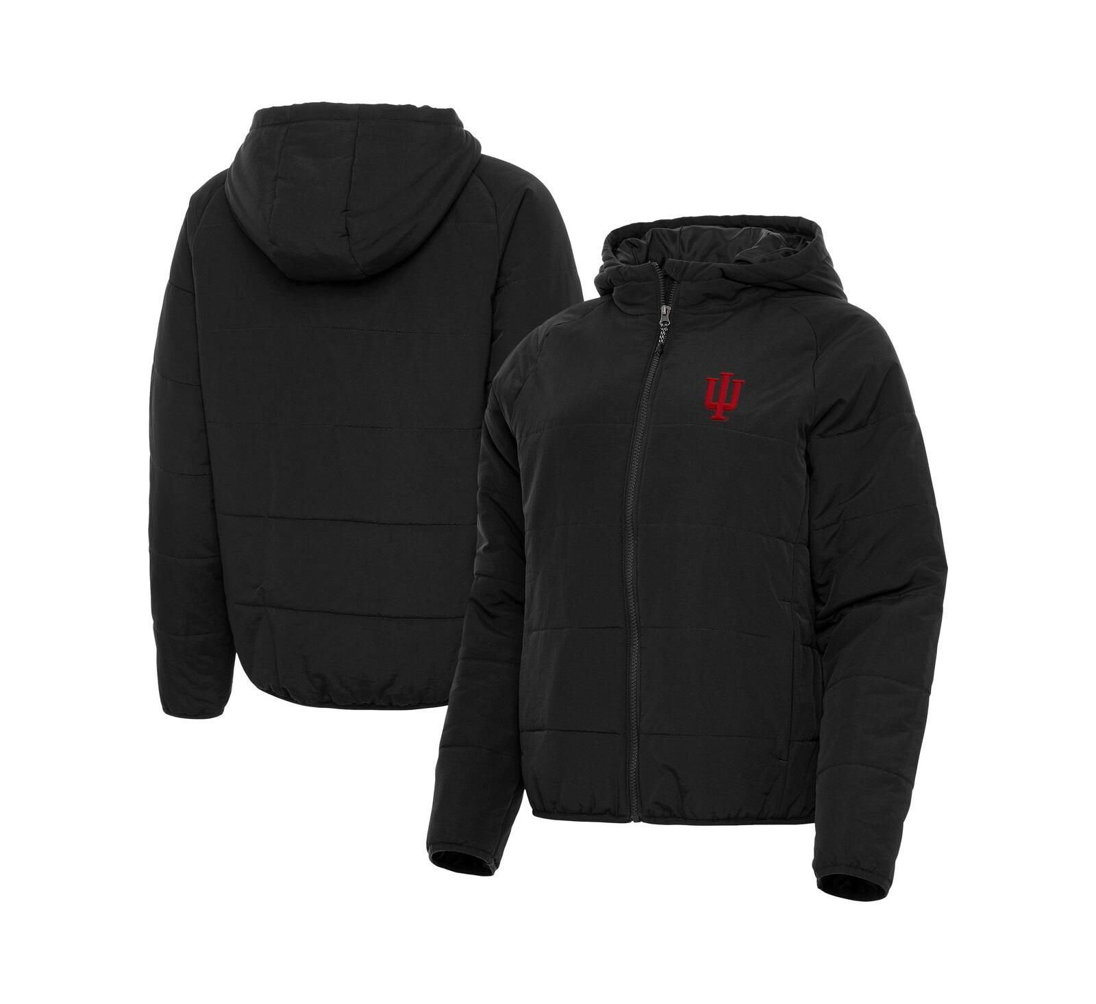 Antigua Women's Black Indiana Hoosiers Universe Full-Zip Hoodie Jacket