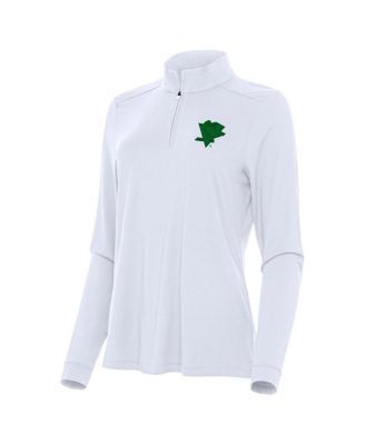Antigua Women's White Pittsburgh Penguins St. Patrick's Day Intent Quarter-Zip Performance Pullover