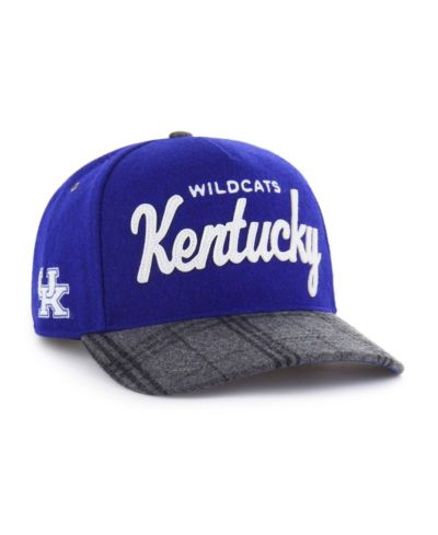 Мужская и женская регулируемая кепка '47 Brand Royal Kentucky Wildcats Windowpane Plaid Collection Hitch