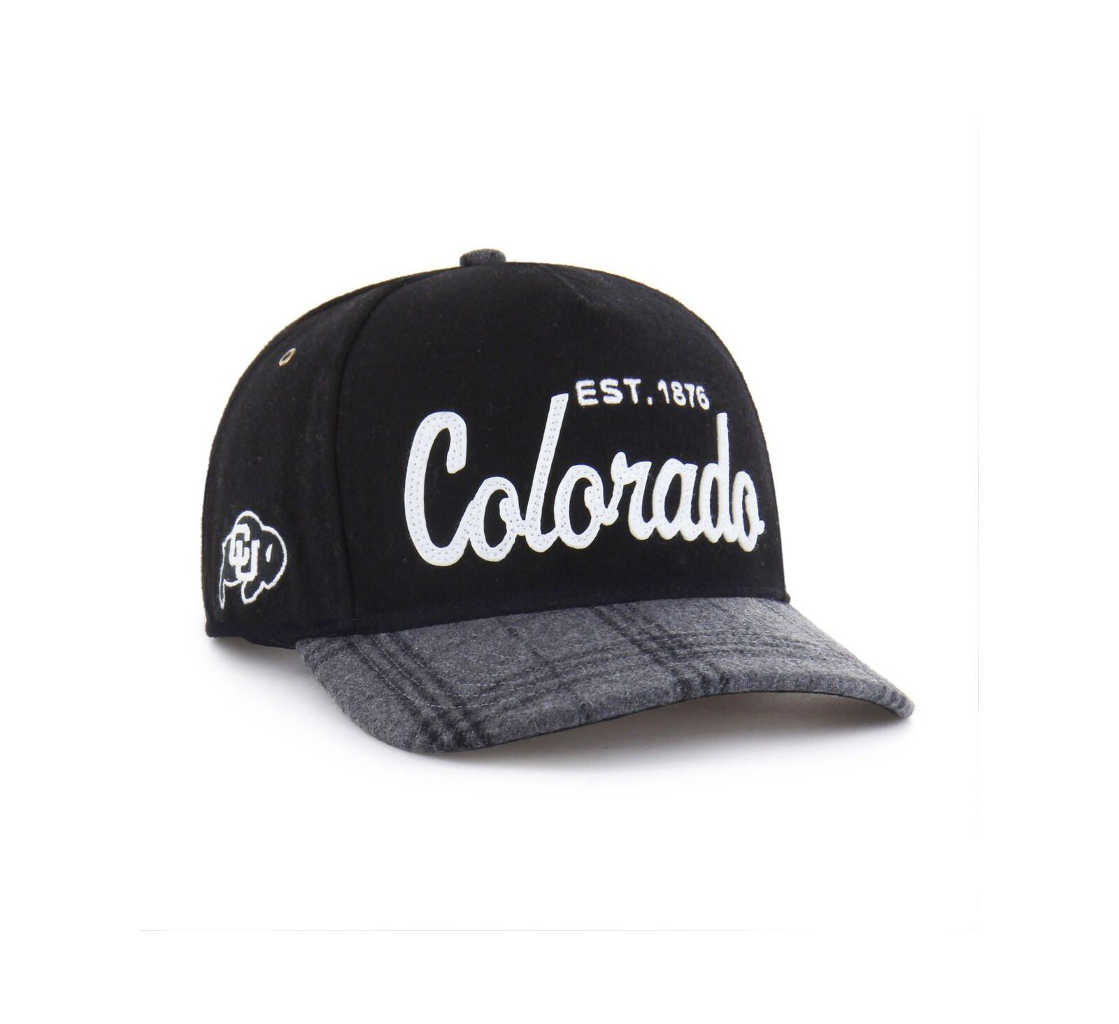 '47 Brand Men's and Women's Black Colorado Buffaloes Windowpane Plaid Collection Hitch Adjustable Hat