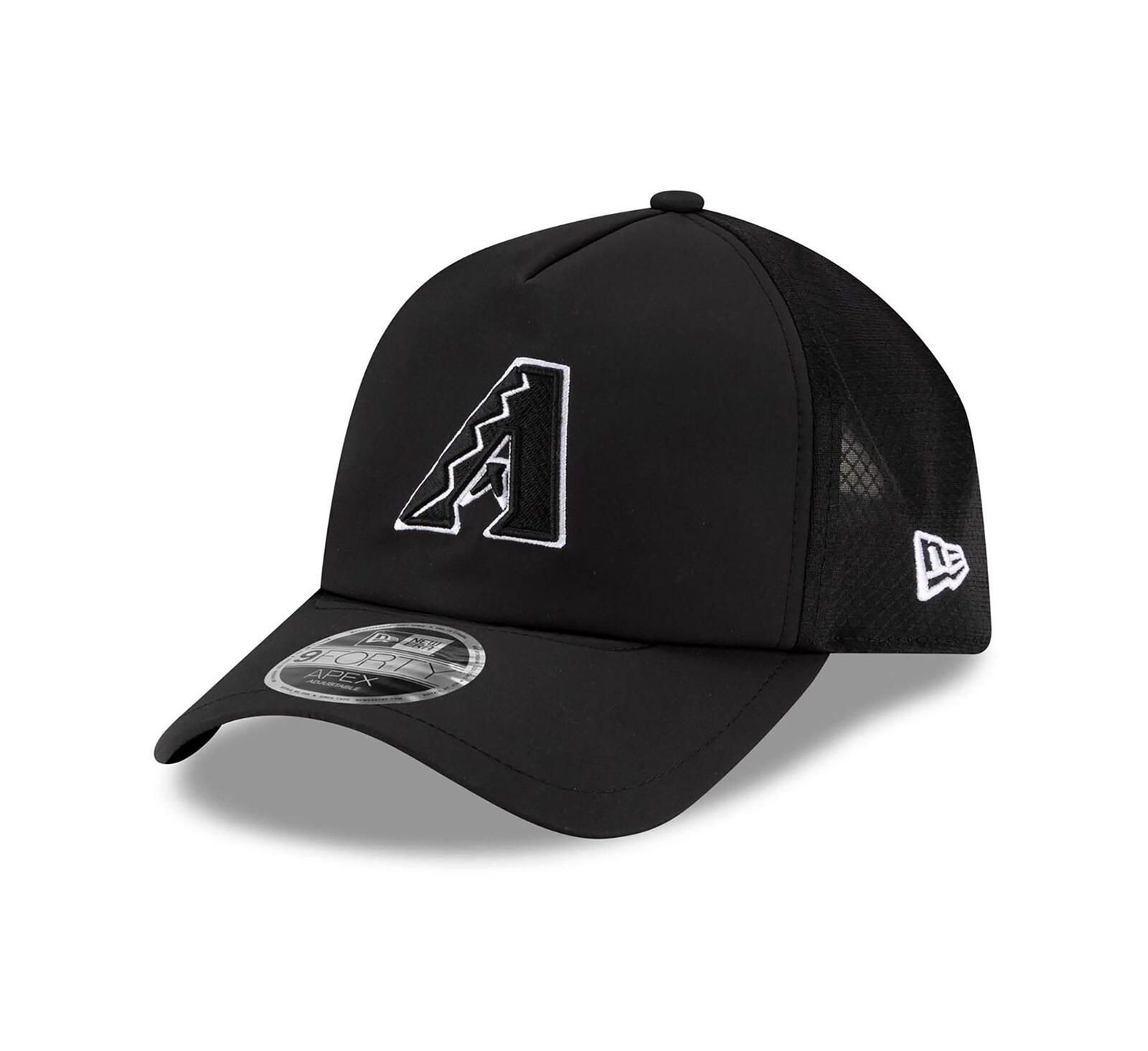 Мужская кепка New Era Black Arizona Diamondbacks 2026 Batting Practice Apex 9FORTY Adjustable Trucker