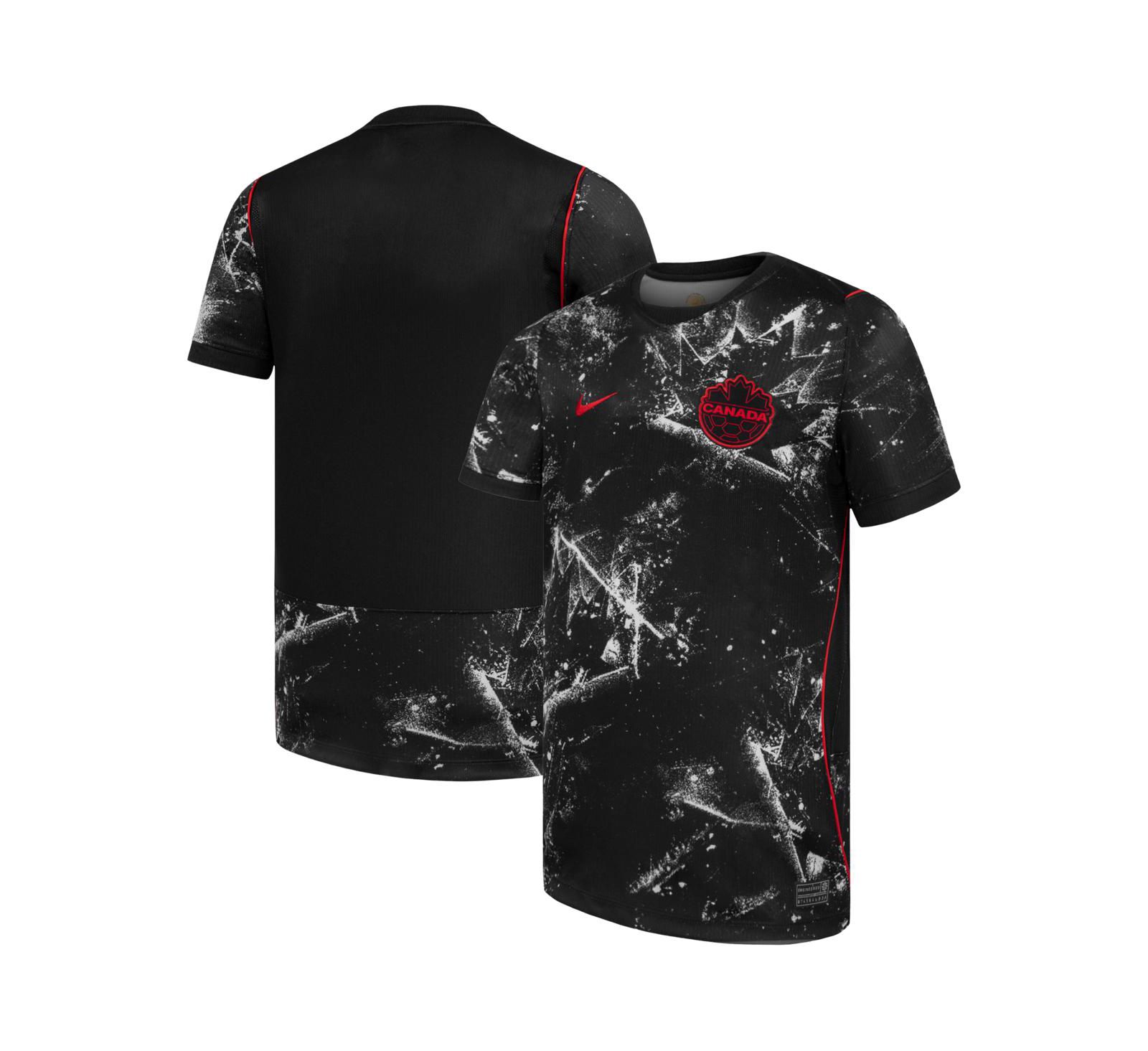 Nike детский черный игровой джерси Canada Soccer 2026 Away Stadium Replica