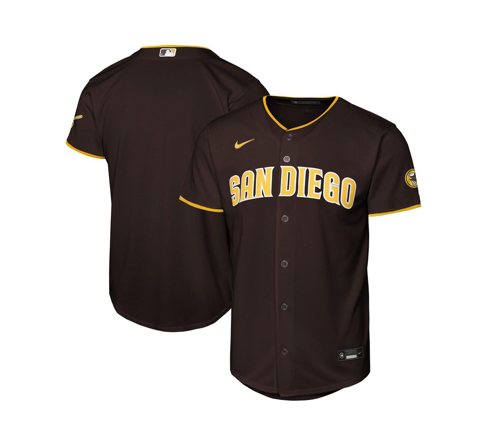 Мужская и женская домашняя стадионная джерси Nike Brown San Diego Padres