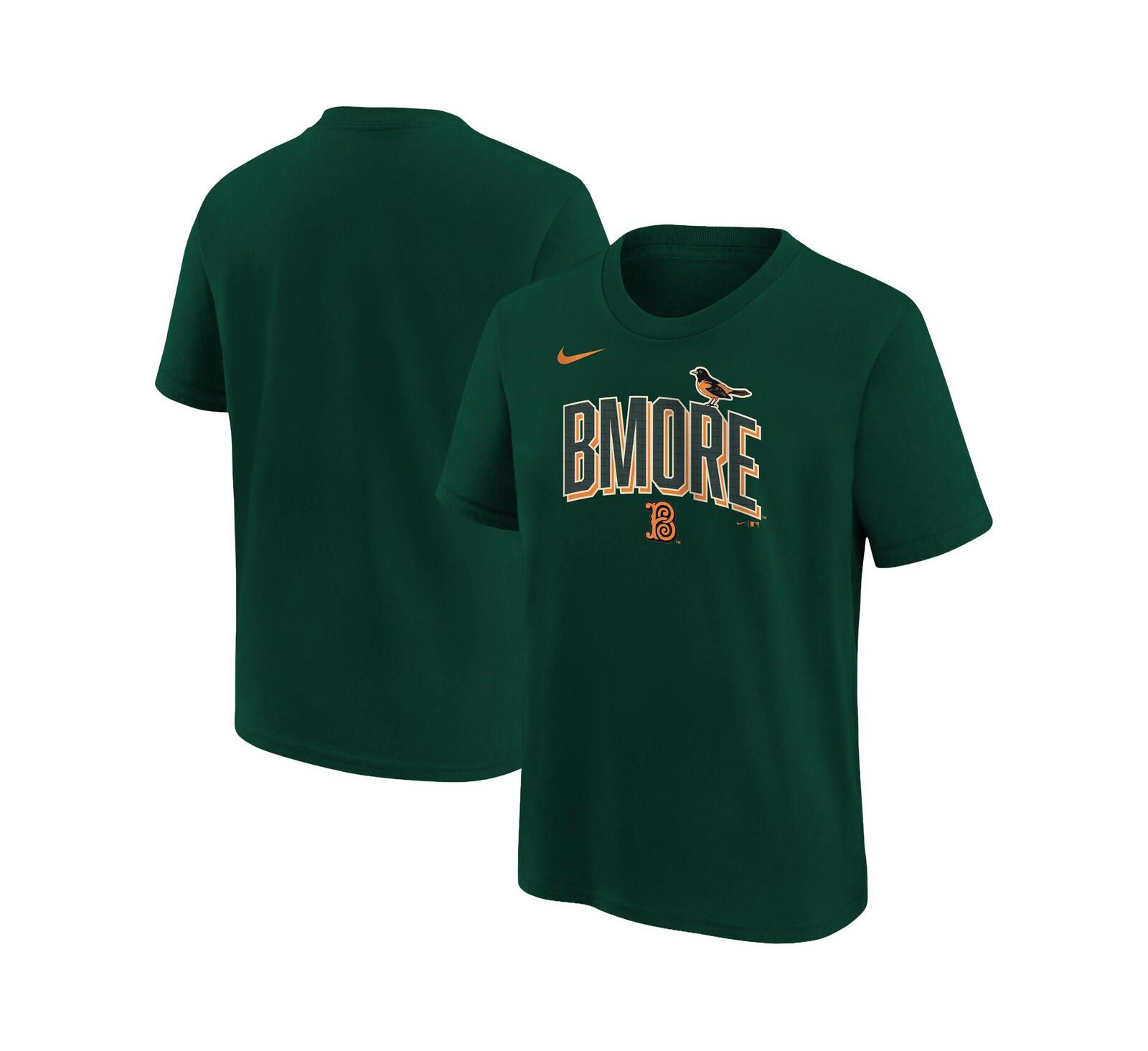Nike футболка Green Baltimore Orioles 2026 City Connect Wordmark для мальчиков и девочек