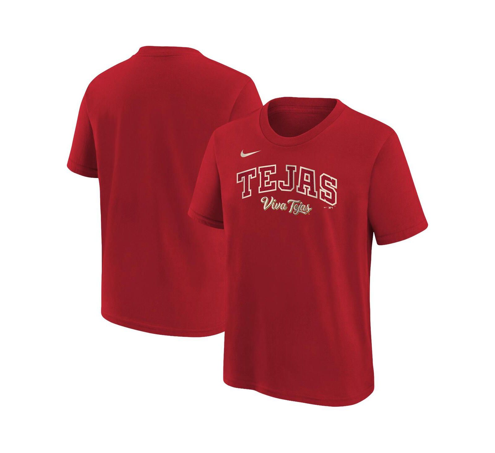 Nike Big Boys and Girls Red Texas Rangers 2026 City Connect Wordmark T-Shirt