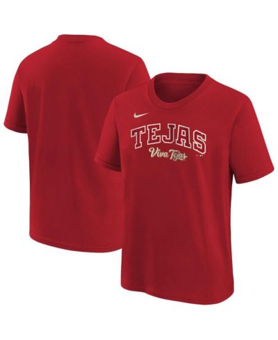 Футболка Nike Big Boys and Girls Red Texas Rangers 2026 City Connect Wordmark