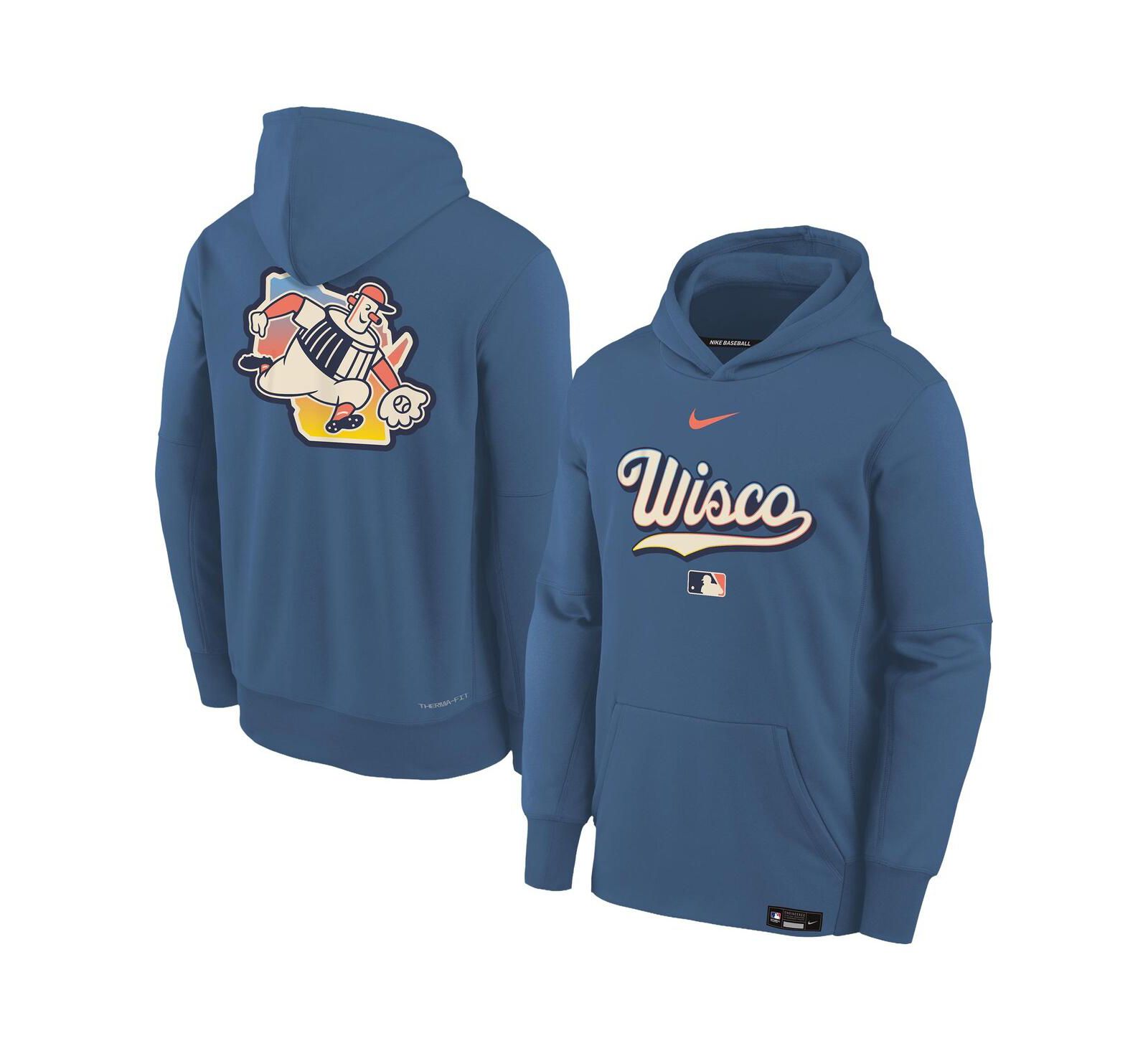 Nike худи для мальчиков и девочек Milwaukee Brewers 2026 City Connect Authentic Collection Therma-FIT