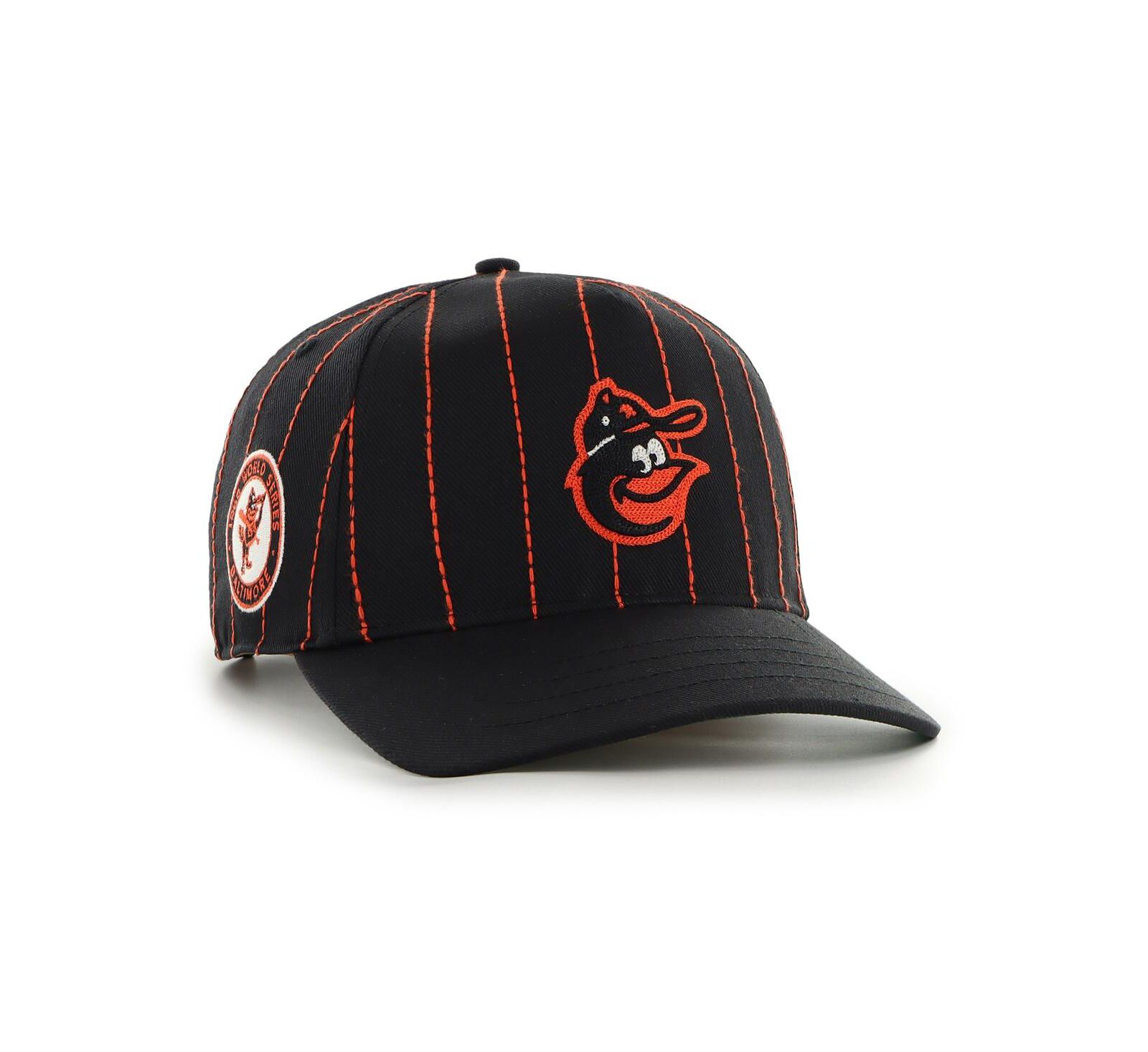 '47 Brand x Rawlings Мужская кепка '47 Brand x Rawlings Baltimore Orioles Pinstripe Hitch Adjustable Hat Black
