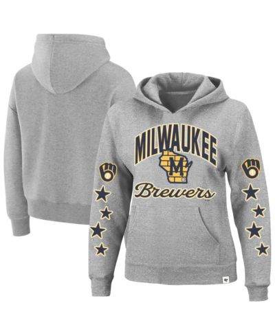 Женское худи '47 Brand Milwaukee Brewers Plus Size Starry Eye, серое меланж