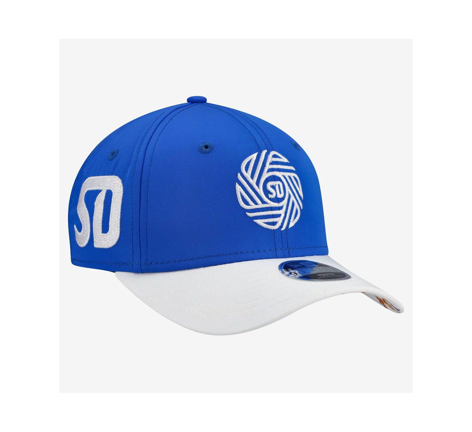 Кепка New Era Blue San Diego FC Jersey Hook 9SEVENTY регулируемая для мальчиков и девочек