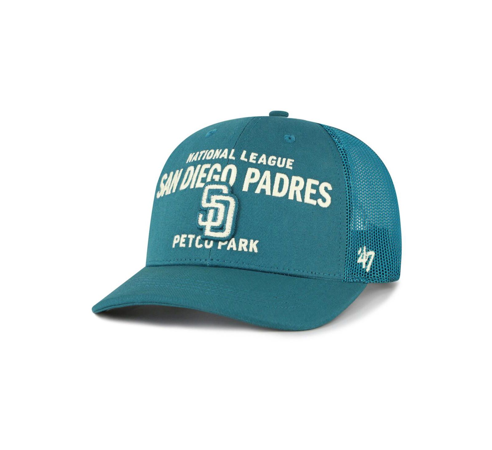 Мужская кепка '47 Brand Teal San Diego Padres Contemporary Hitch Adjustable Trucker Hat