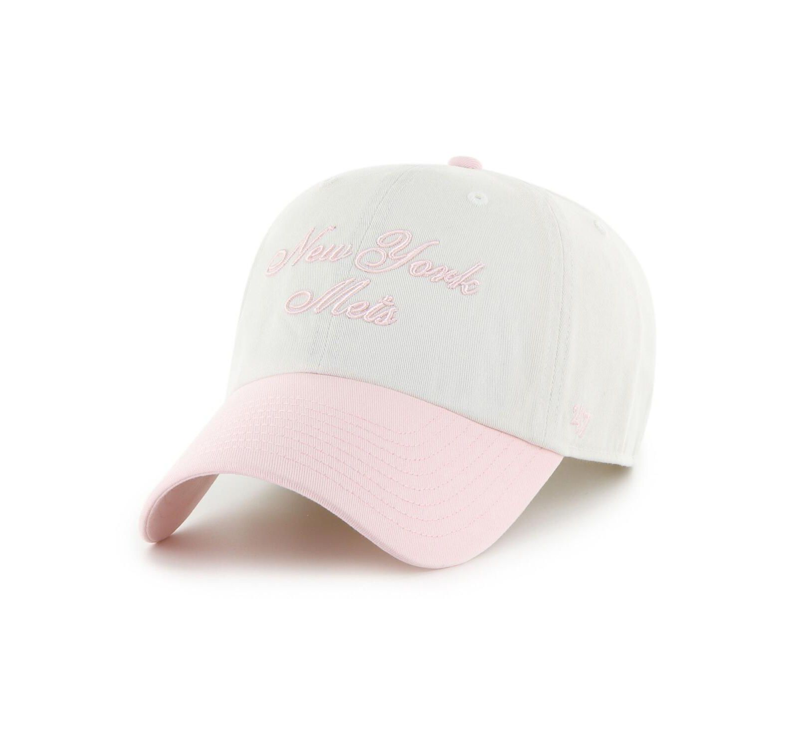 Женская кепка '47 Brand White/Pink New York Mets Gelato Two-Tone Clean Up Adjustable
