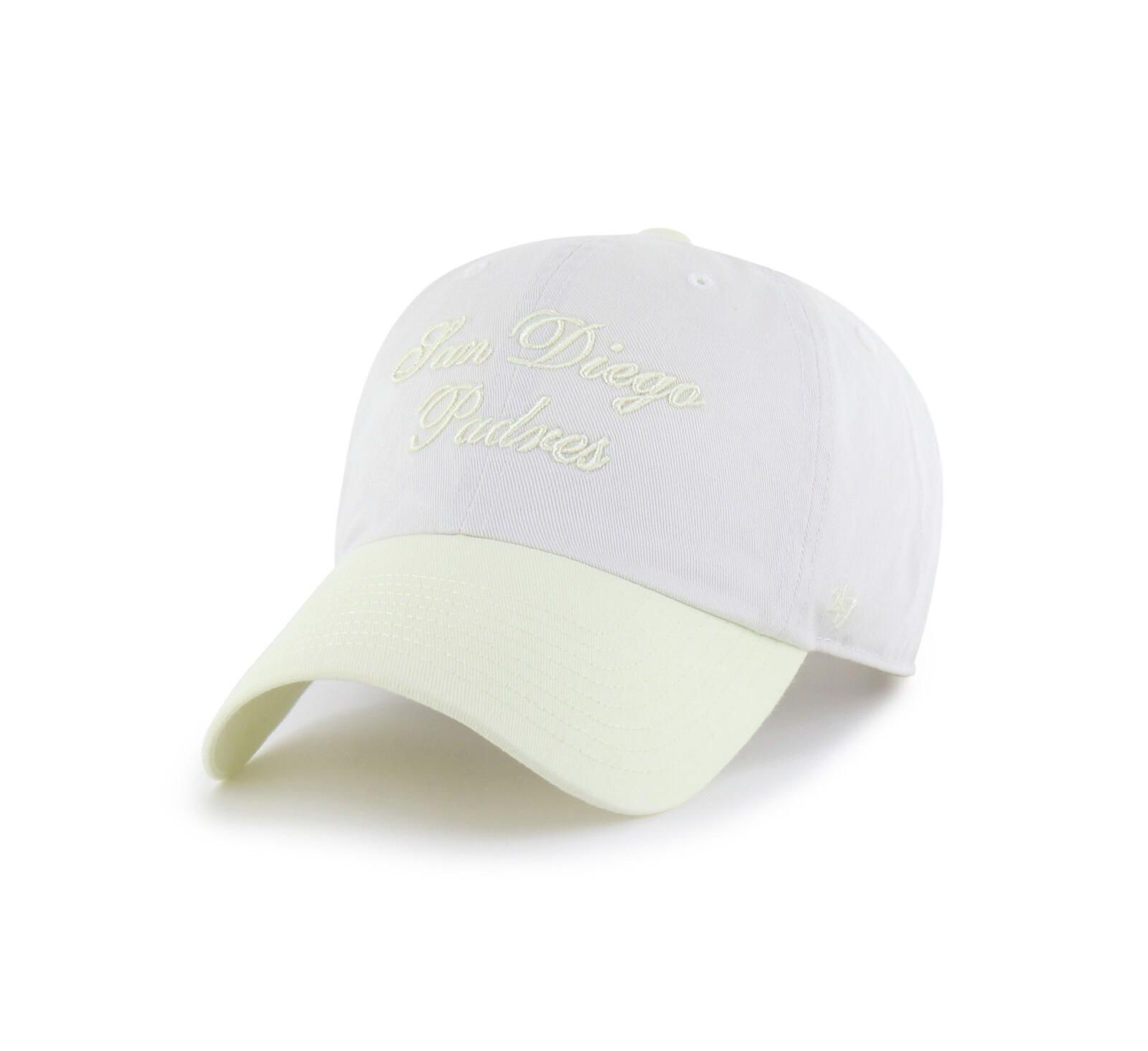 Женская кепка '47 Brand White/Yellow San Diego Padres Gelato Clean Up Adjustable