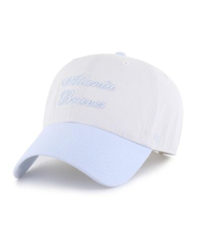 Женская кепка '47 Brand White/Light Blue Atlanta Braves Gelato Two-Tone Clean Up Adjustable Hat