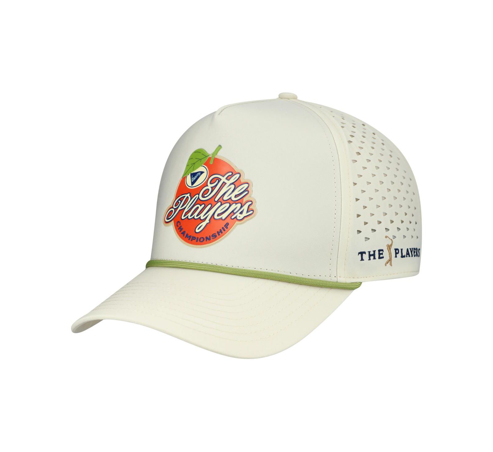Breezy Golf Men's Cream THE PLAYERS Orange Performance Adjustable Hat