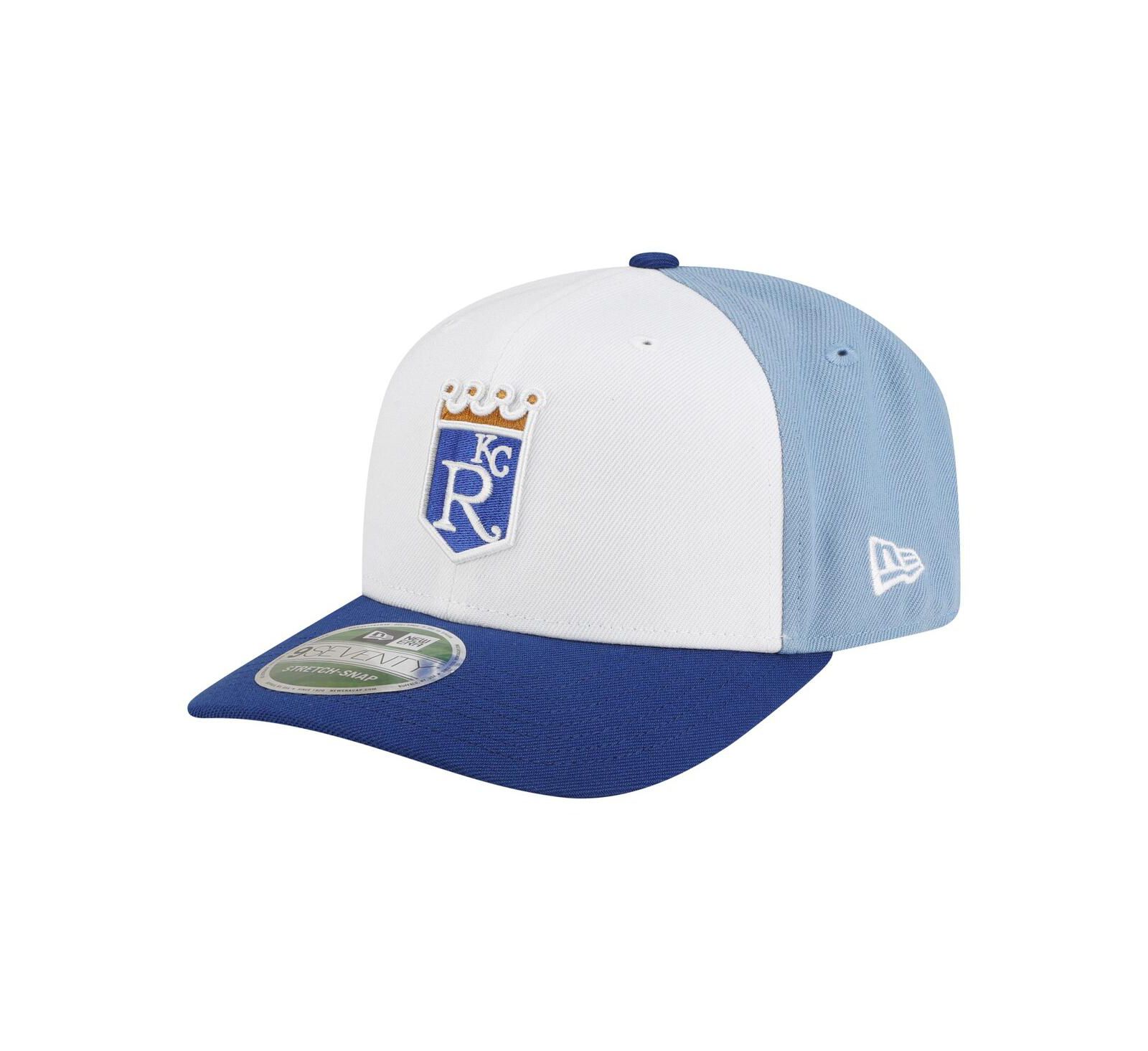 New Era Men's White/Light Blue Kansas City Royals Player Replica 9SEVENTY Adjustable Hat