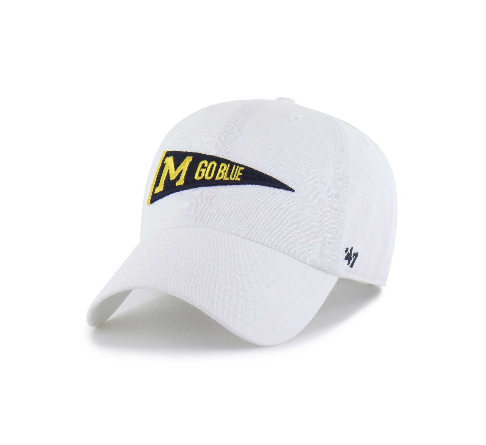 '47 Brand Men's White Michigan Wolverines Vault Clean Up Adjustable Hat