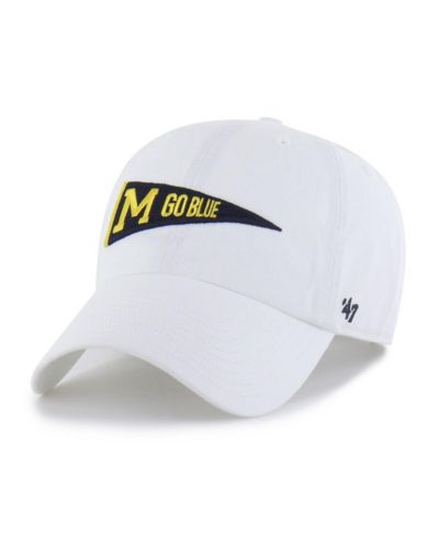 Мужская регулируемая кепка '47 Brand White Michigan Wolverines Vault Clean Up