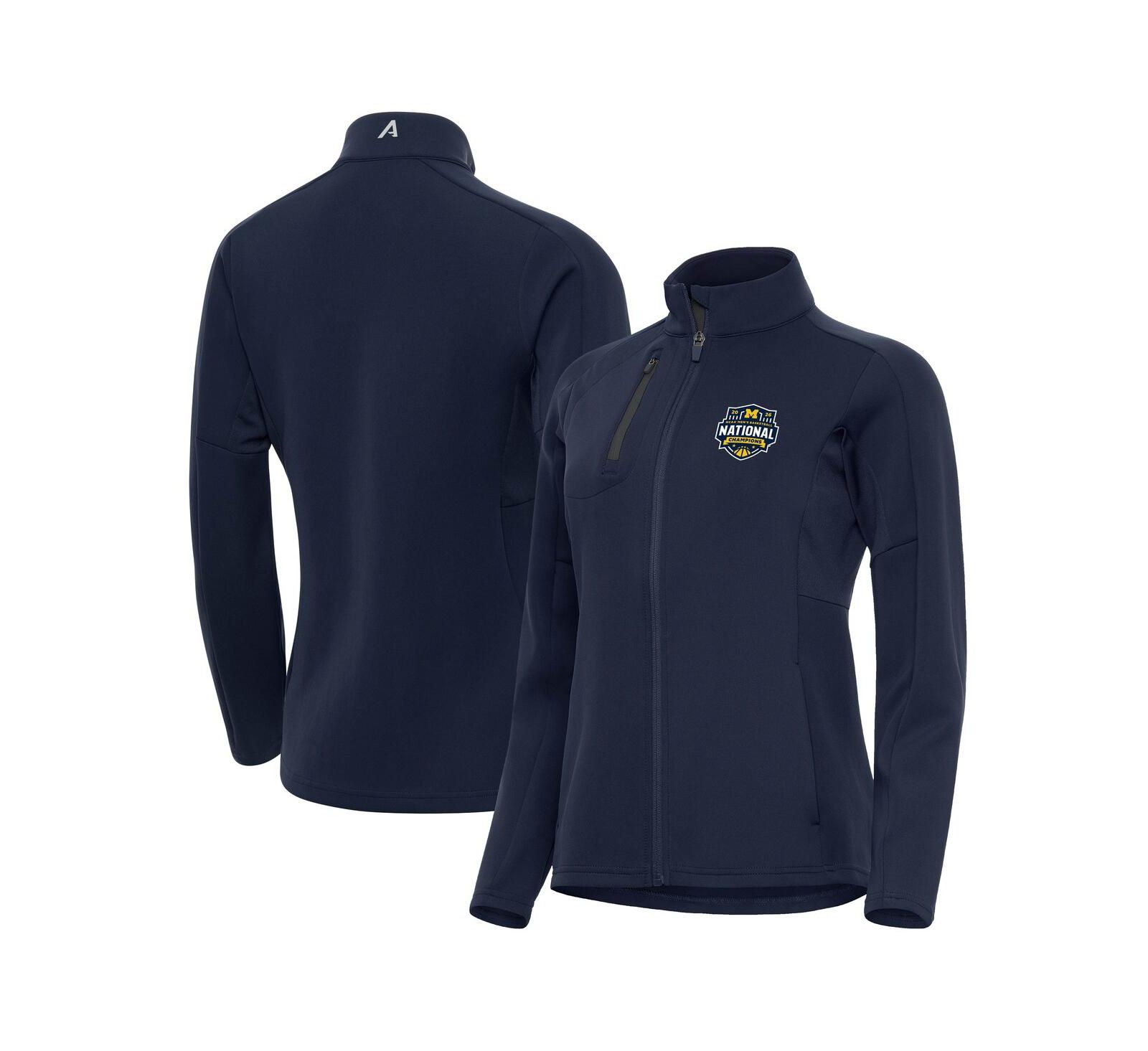Antigua Women's Navy Michigan Wolverines 2026 NCAA Men's Basketball National Champions Generation Full-Zip Jacket