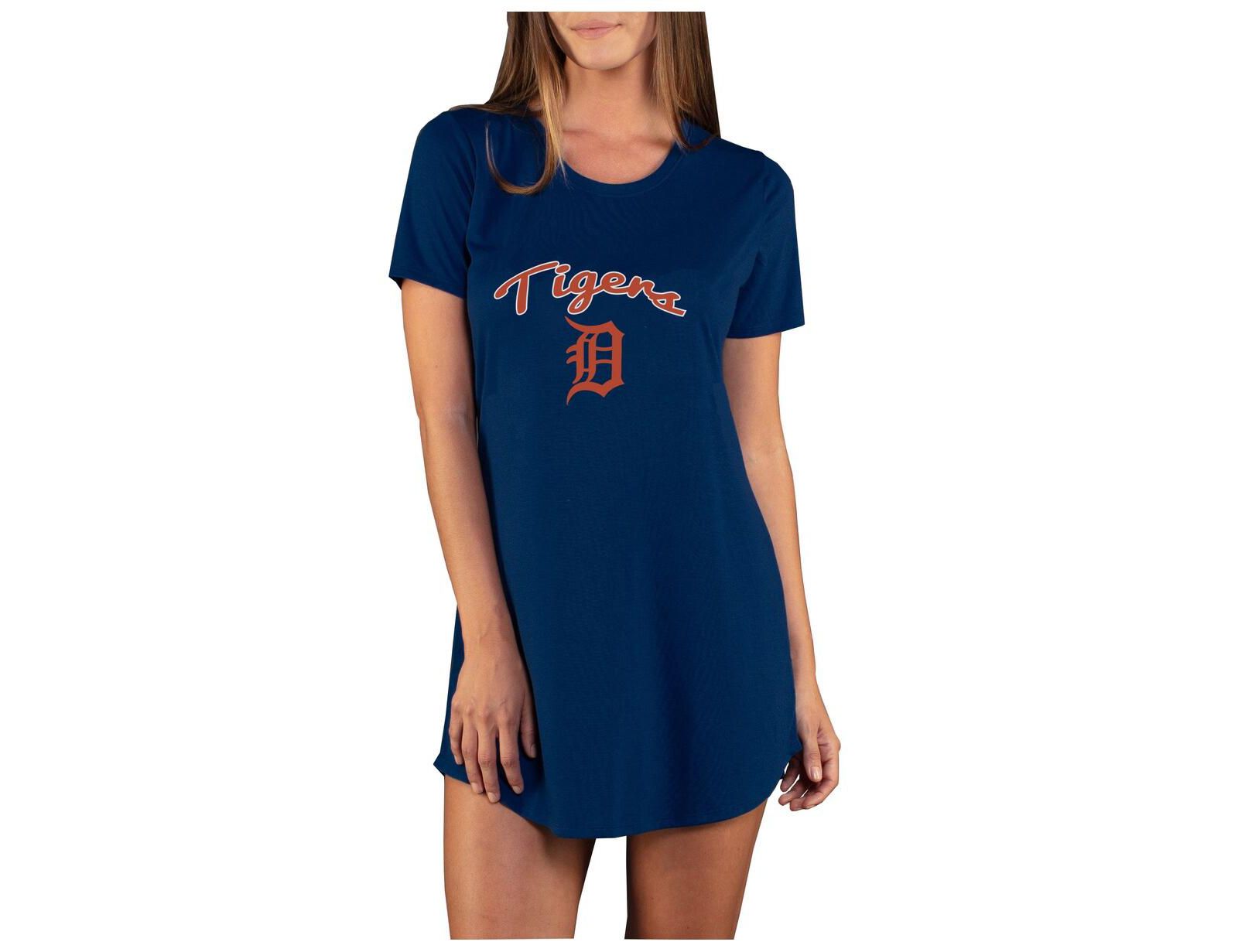 Concepts Sport Women's Navy Detroit Tigers Marathon Knit Nightshirt