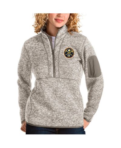Женская куртка-пуловер Antigua Natural Denver Nuggets Fortune Quarter-Zip