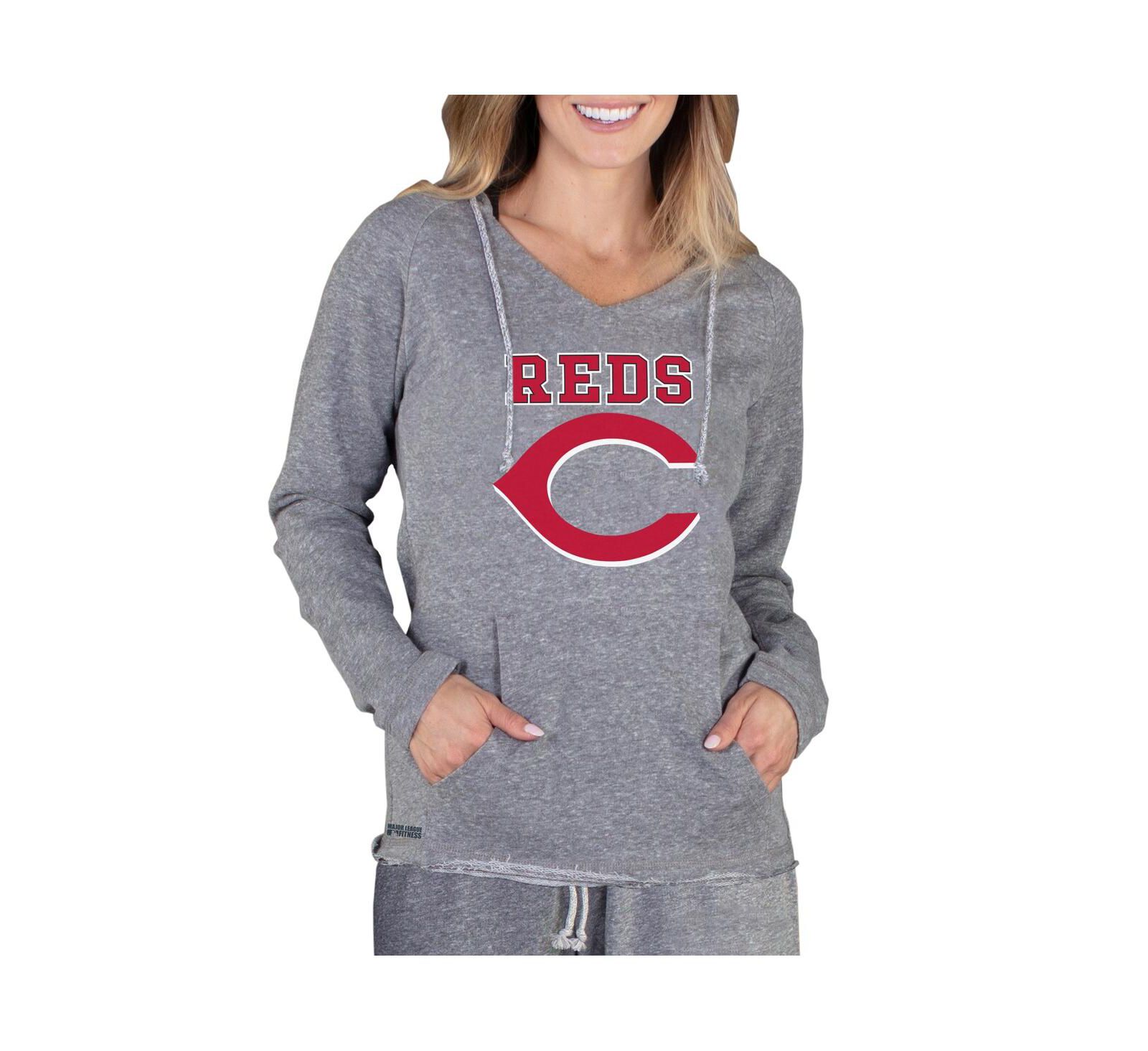 Concepts Sport Women's Gray Cincinnati Reds Mainstream Terry Long Sleeve Hoodie Top
