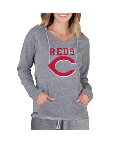Женская толстовка Concepts Sport Gray Cincinnati Reds с длинным рукавом из махровой ткани