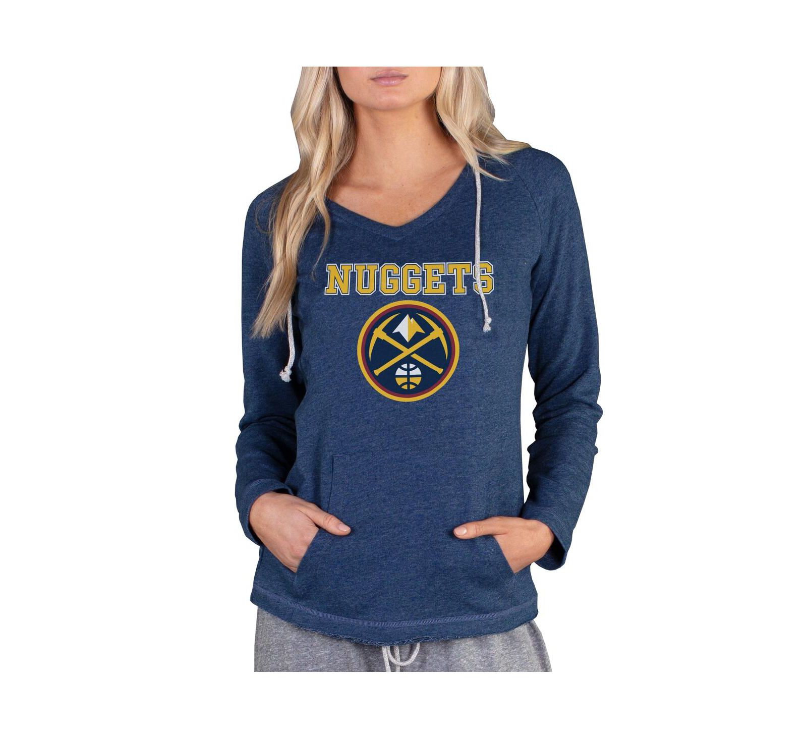 Женское худи Concepts Sport Denver Nuggets, темно-синее, из ткани terry