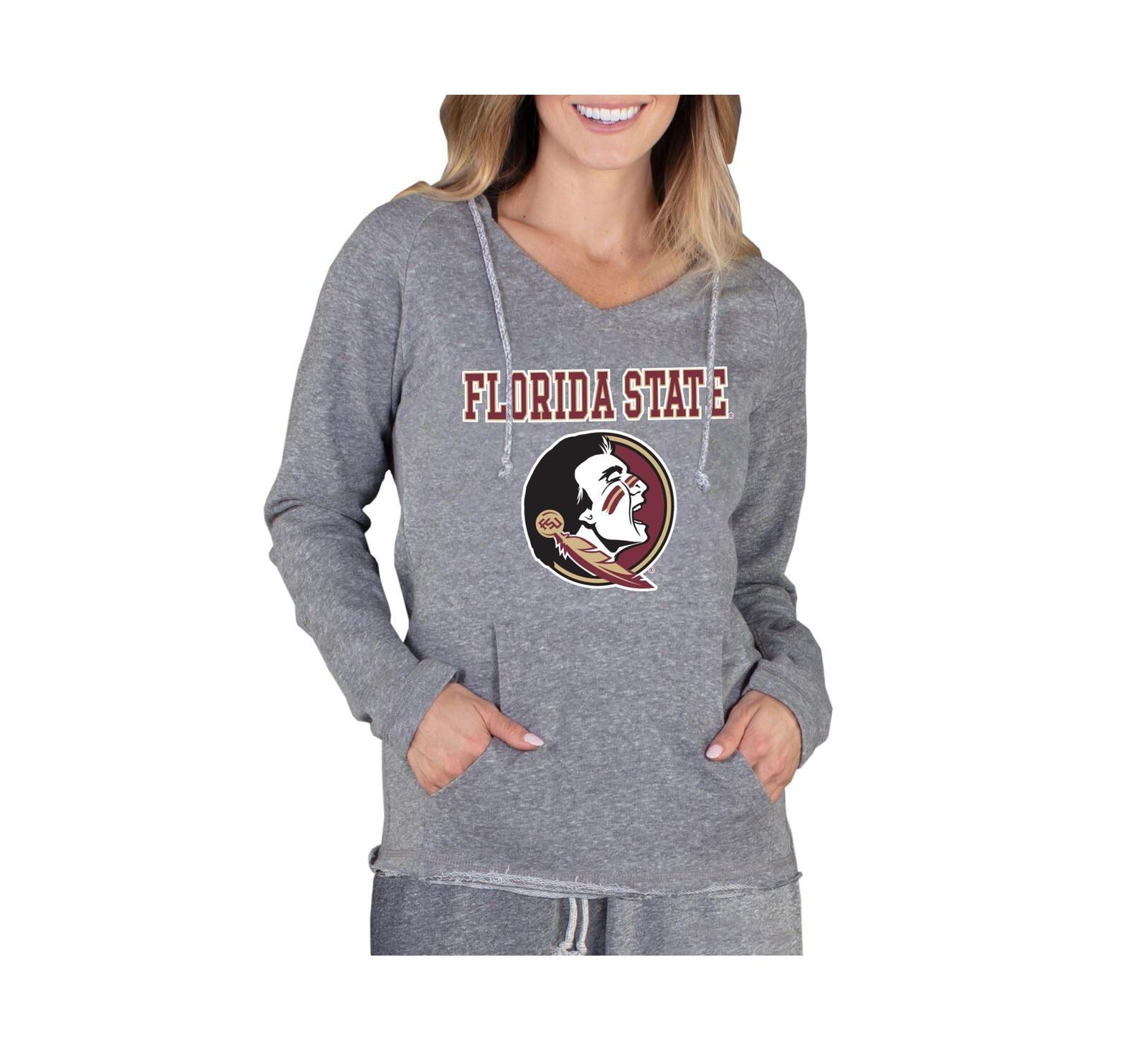 Женский серый свитшот Concepts Sport Florida State Seminoles Mainstream Lightweight Terry Pullover Hoodie