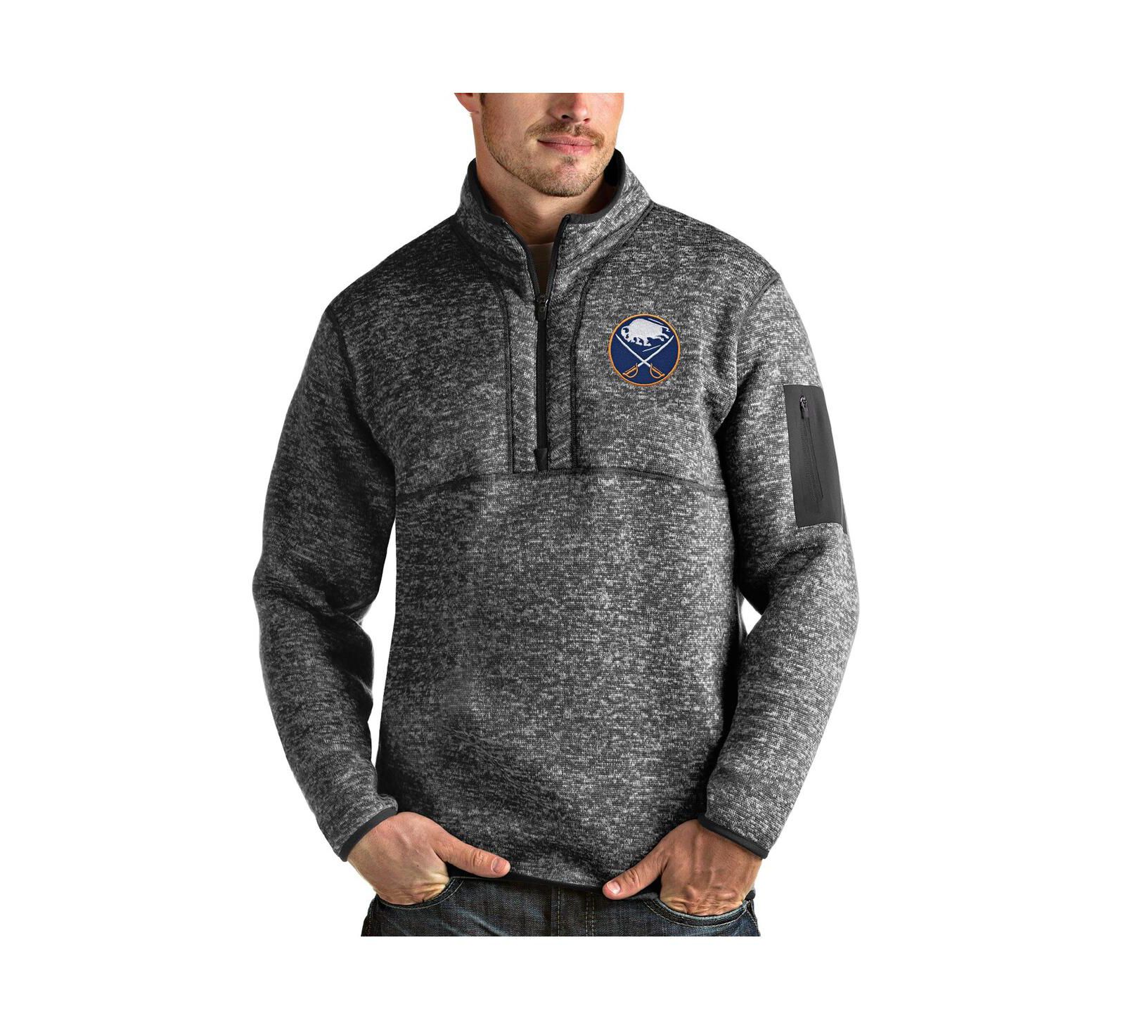 Мужская ветровка Antigua Half-Zip Pullover в сером цвете Heather Gray Buffalo Sabres