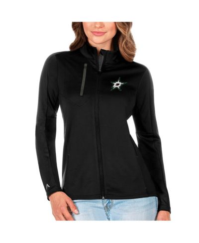 Antigua Women's Black/Charcoal Dallas Stars Generation Full-Zip Pullover Jacket