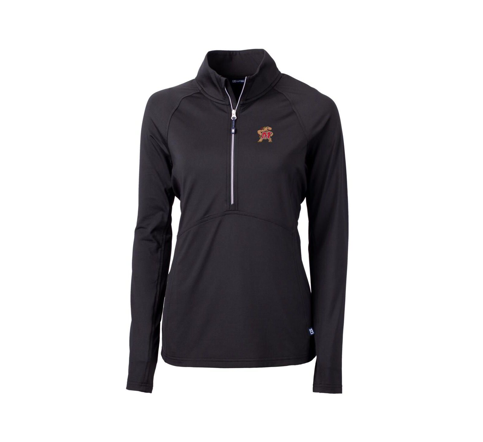 Cutter & Buck Женская куртка-пуловер Eco Knit Half-Zip Black Maryland Terrapins