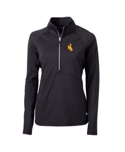 Куртка Cutter & Buck Women's Black Wyoming Cowboys Adapt Eco Knit Half-Zip Pullover