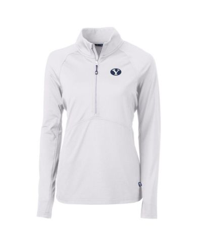 Женская куртка Cutter & Buck BYU Cougars Adapt Eco Knit Half-Zip Pullover, белая